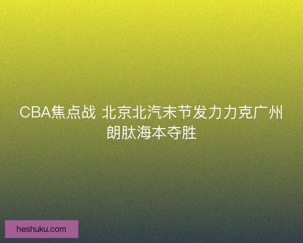 CBA焦点战 北京北汽末节发力力克广州朗肽海本夺胜