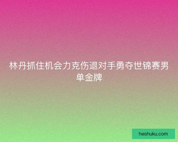 林丹抓住机会力克伤退对手勇夺世锦赛男单金牌