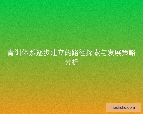 青训体系逐步建立的路径探索与发展策略分析