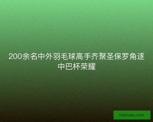 200余名中外羽毛球高手齐聚圣保罗角逐中巴杯荣耀